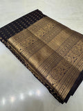 Pure Kanjeevaram silk mark certified saree (Dark Coffee brown) - Kanjeevaram Silk Mandir