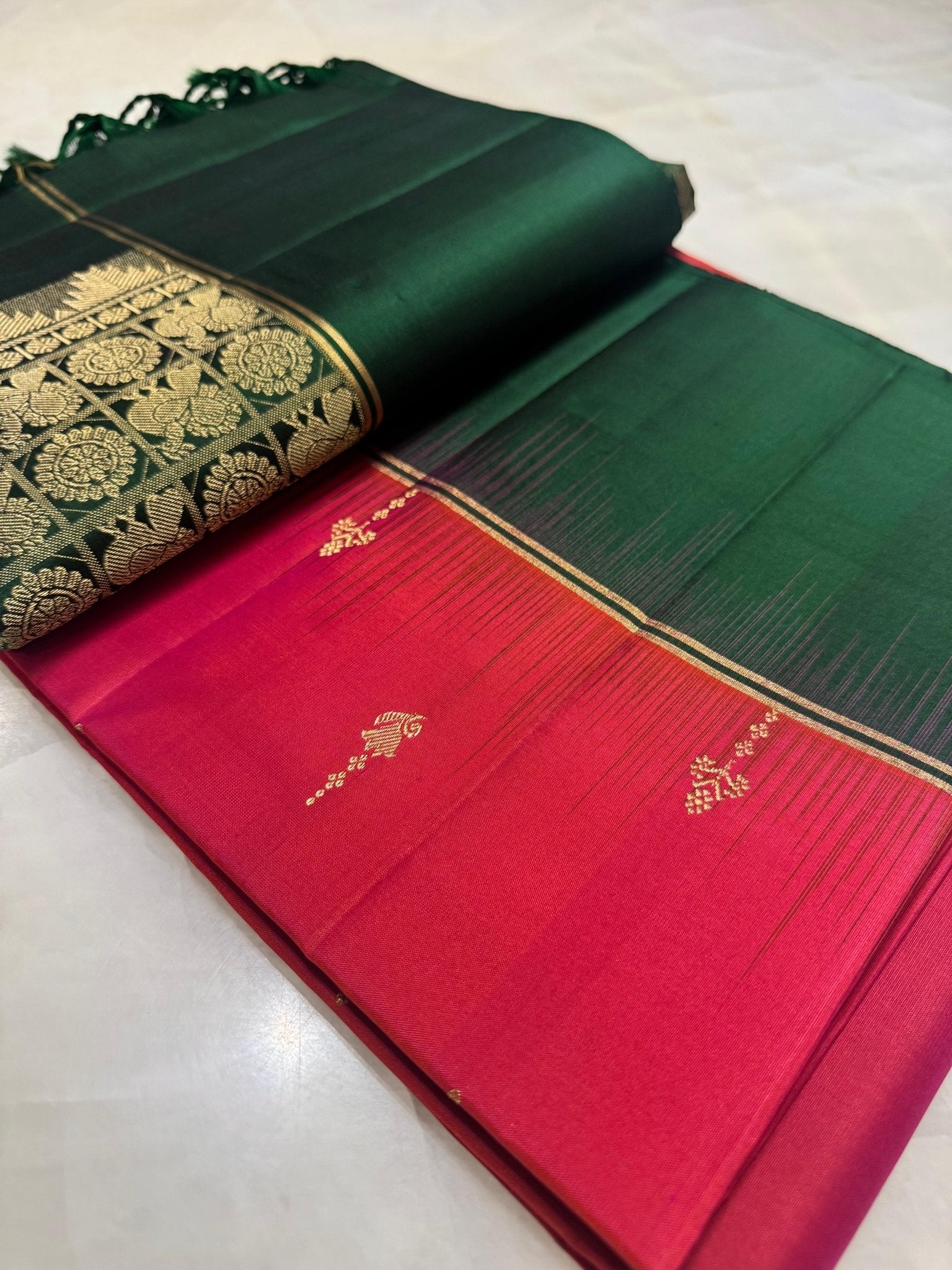 Pure Kanjeevaram soft silk saree - Silk mark certified - Kanjeevaram Silk Mandir