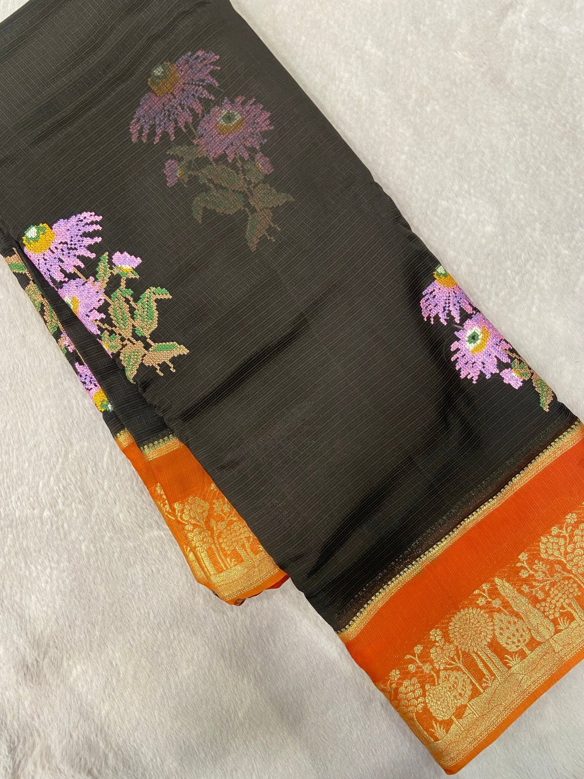 Pure Kota Embroidery Silk Saree - Kanjeevaram Silk Mandir