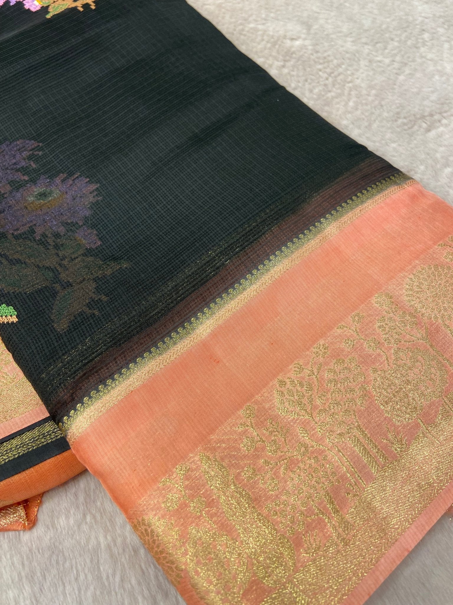 Pure Kota Embroidery Silk Saree - Kanjeevaram Silk Mandir