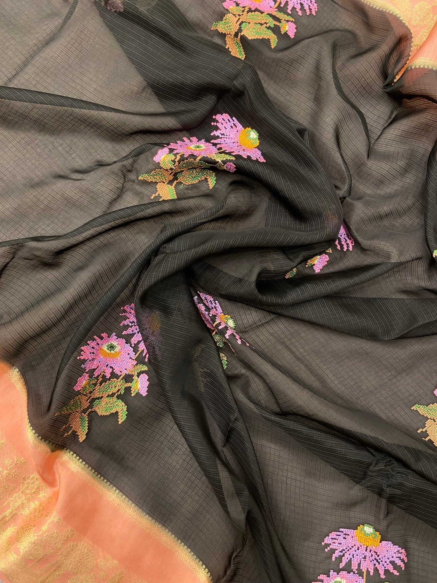 Pure Kota Embroidery Silk Saree - Kanjeevaram Silk Mandir