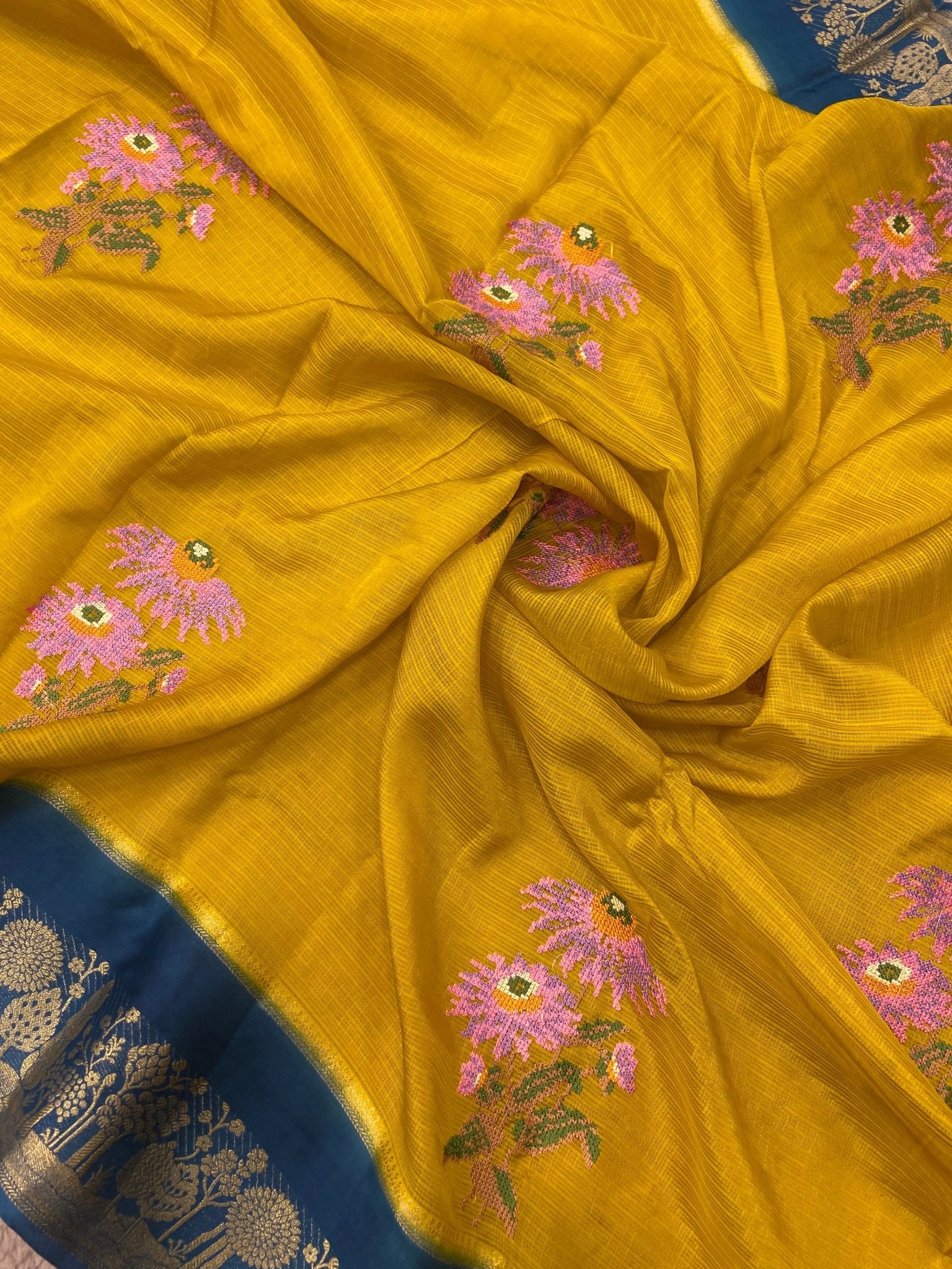 Pure Kota Embroidery Silk Saree - Kanjeevaram Silk Mandir