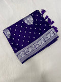 Pure Mashru Crepe Satin Silk Saree - Kanjeevaram Silk Mandir
