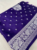 Pure Mashru Crepe Satin Silk Saree - Kanjeevaram Silk Mandir
