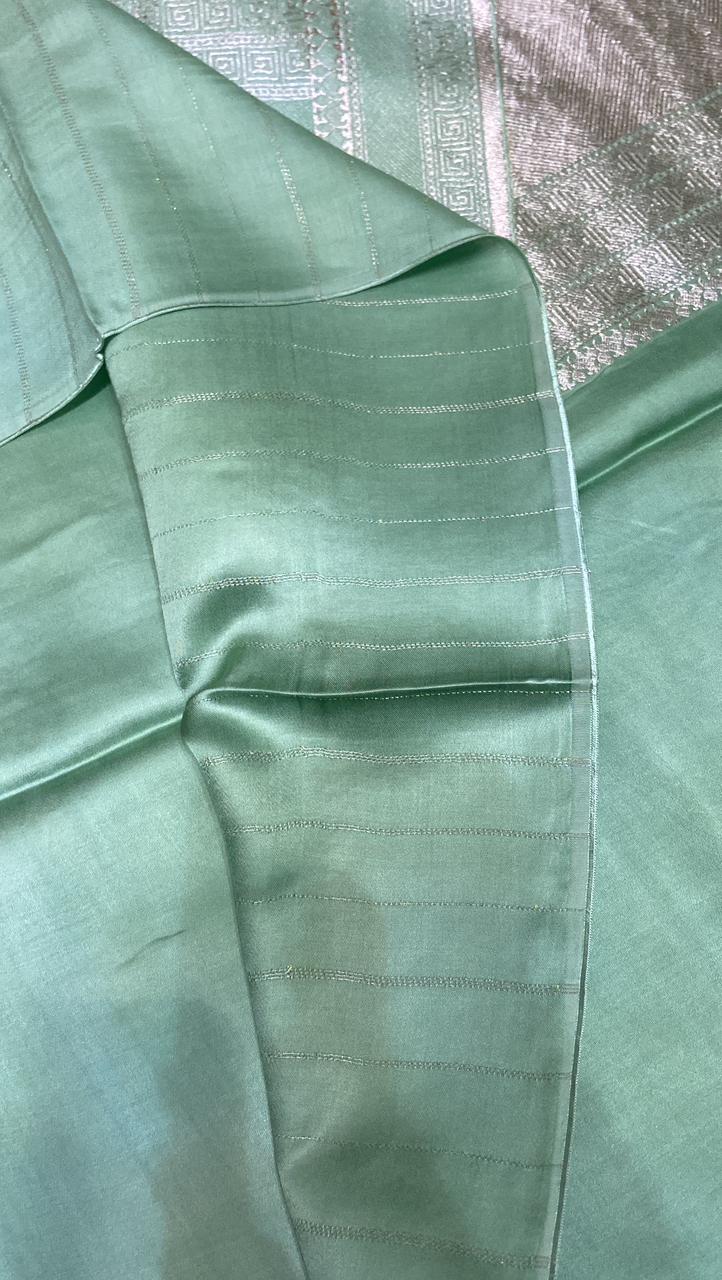 Pure Mashru crepe satin silk saree - Kanjeevaram Silk Mandir