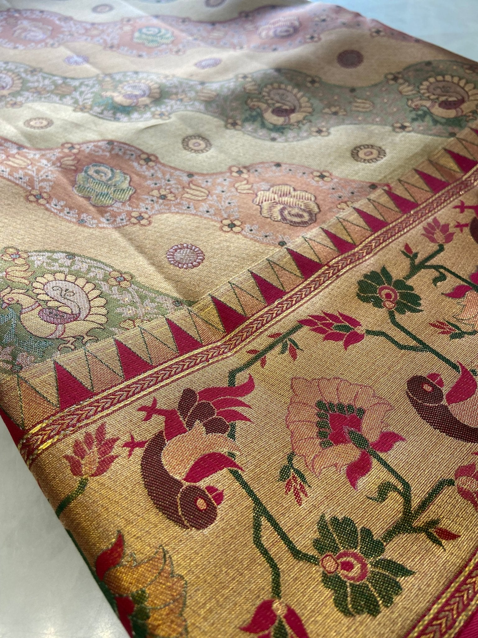 Pure Meenakari handloom Kanjeevaram silk mark certified saree - Kanjeevaram Silk Mandir