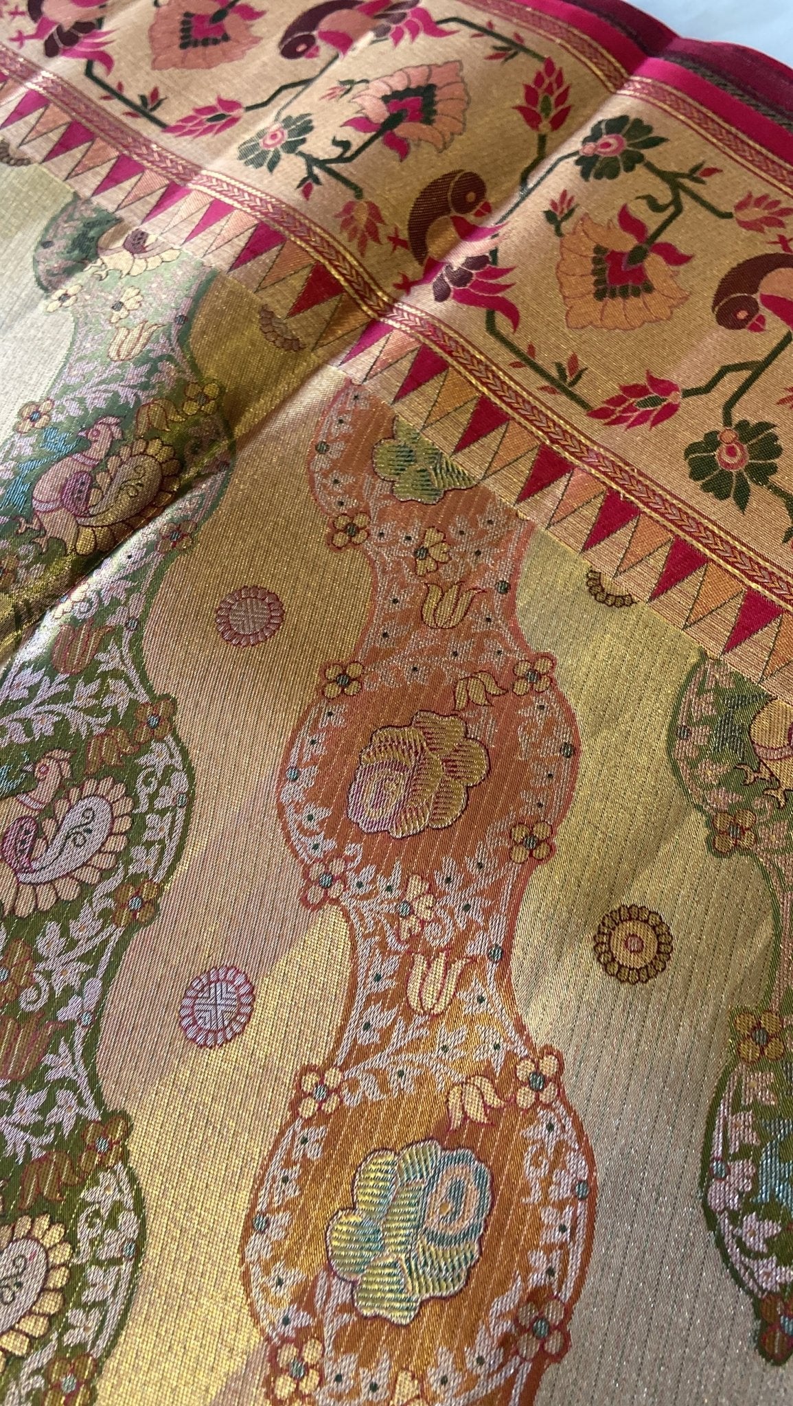 Pure Meenakari handloom Kanjeevaram silk mark certified saree - Kanjeevaram Silk Mandir