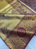 Pure Meenakari handloom Kanjeevaram silk mark certified saree - Kanjeevaram Silk Mandir