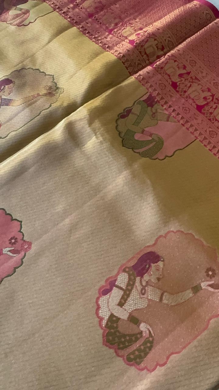 Pure Meenakari handloom Kanjeevaram silk mark certified saree - Kanjeevaram Silk Mandir