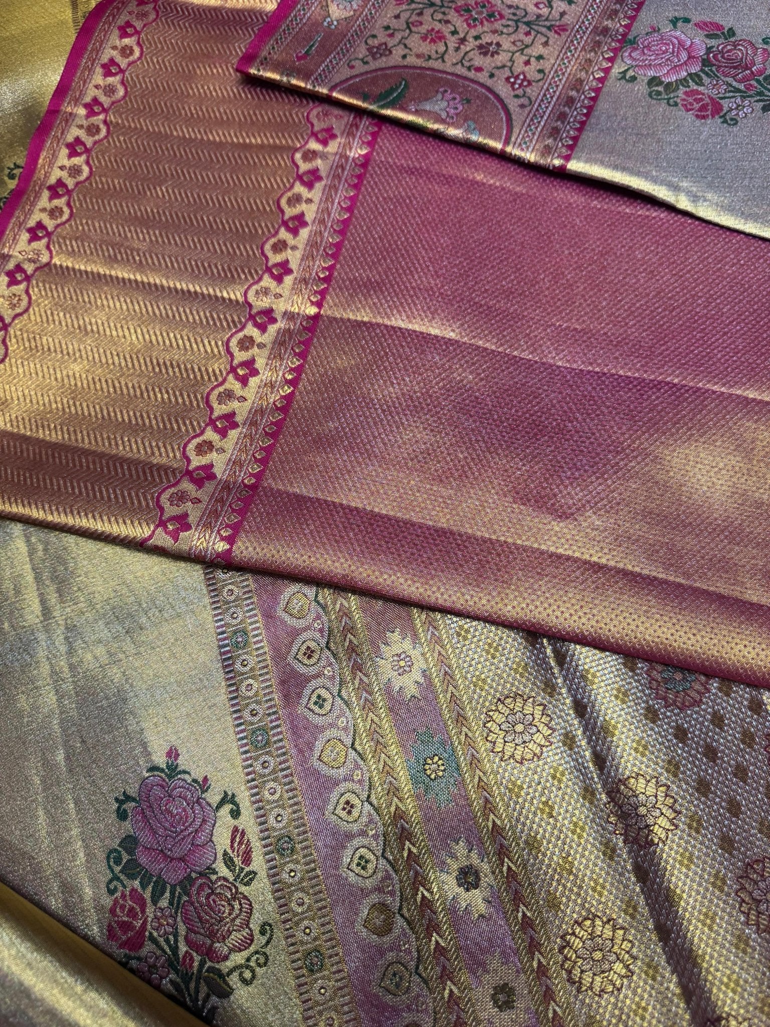 Pure Meenakari handloom Kanjeevaram silk mark certified saree - Kanjeevaram Silk Mandir