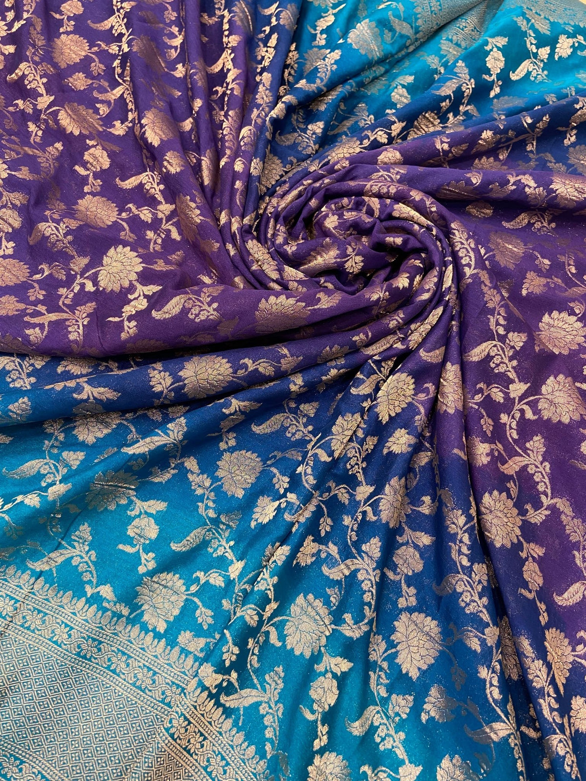 Pure Mix Banarasi Georgette Dual Tone Saree - Kanjeevaram Silk Mandir