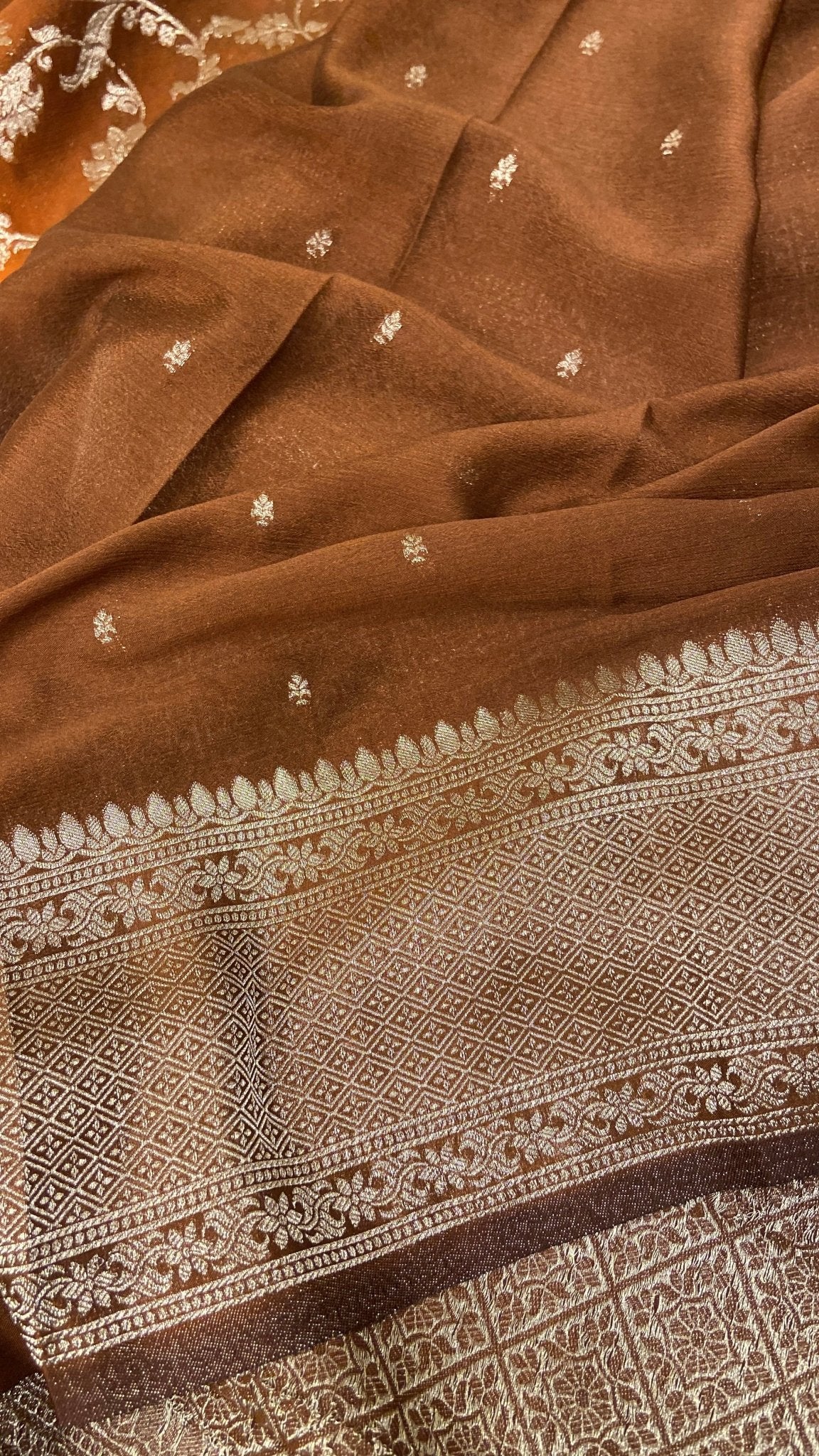 Pure Mix Banarasi Georgette Dual Tone Saree - Kanjeevaram Silk Mandir