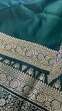 Pure Mix Banarasi Kathan Silk Saree (Green) - Kanjeevaram Silk Mandir