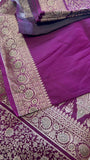 Pure Mix Banarasi Kathan Silk Saree (Purple) - Kanjeevaram Silk Mandir