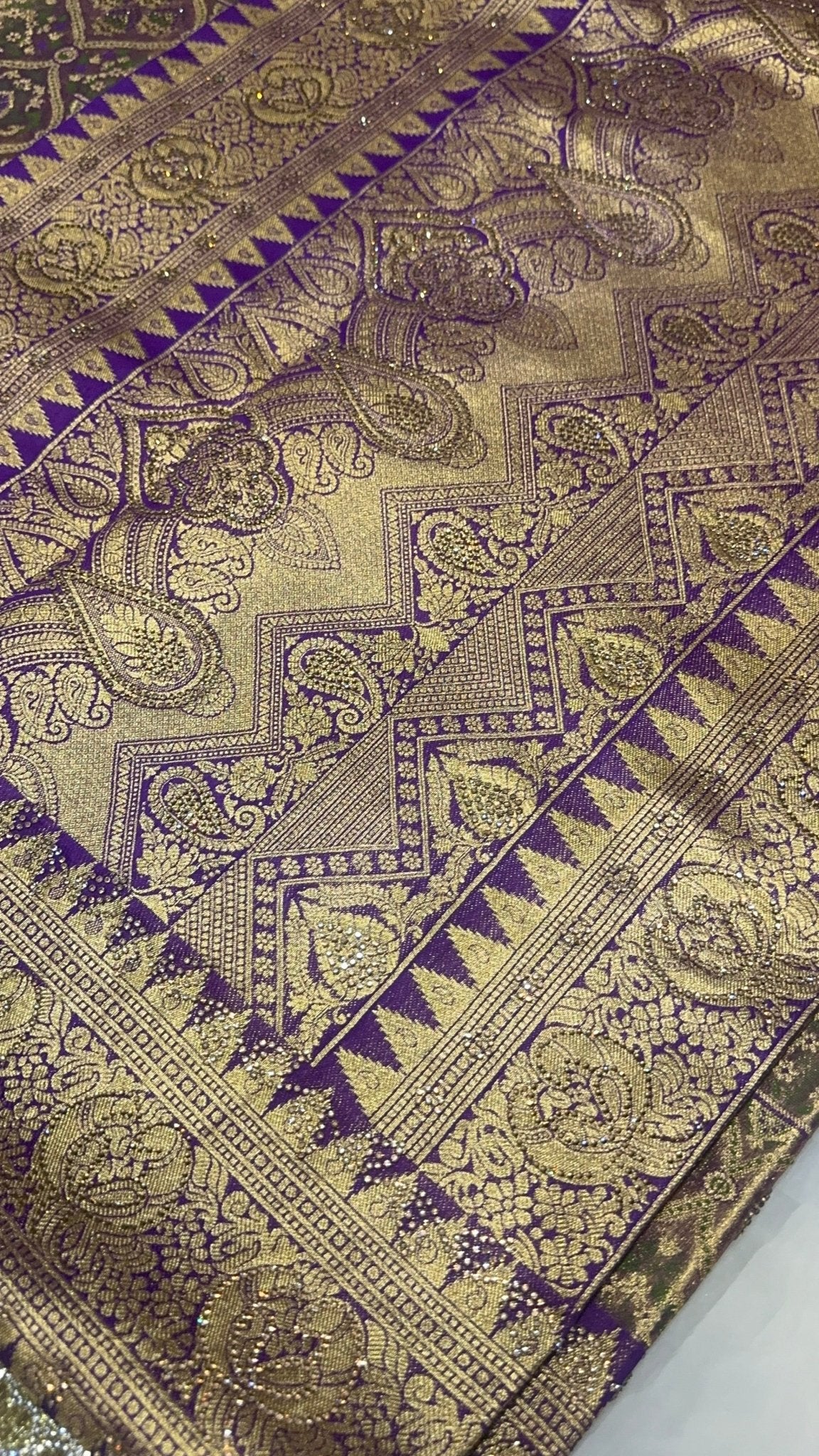 Pure mix bridal tissue semi silk saree with work blouse 💜🐘 - Kanjeevaram Silk Mandir