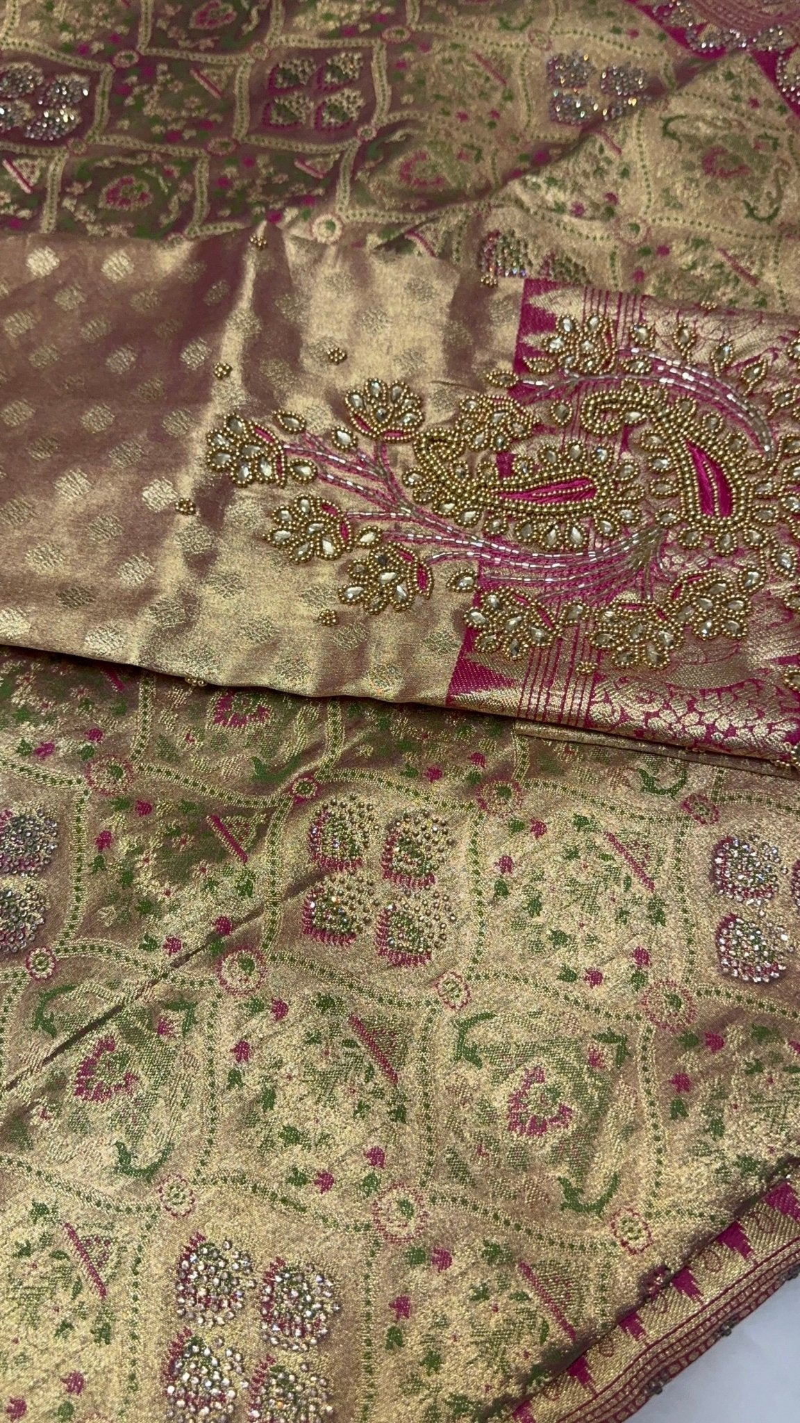 Pure mix bridal tissue semi silk saree with work blouse💠 - Kanjeevaram Silk Mandir