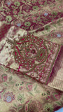 Pure mix bridal tissue semi silk saree with work blouse 💓 - Kanjeevaram Silk Mandir