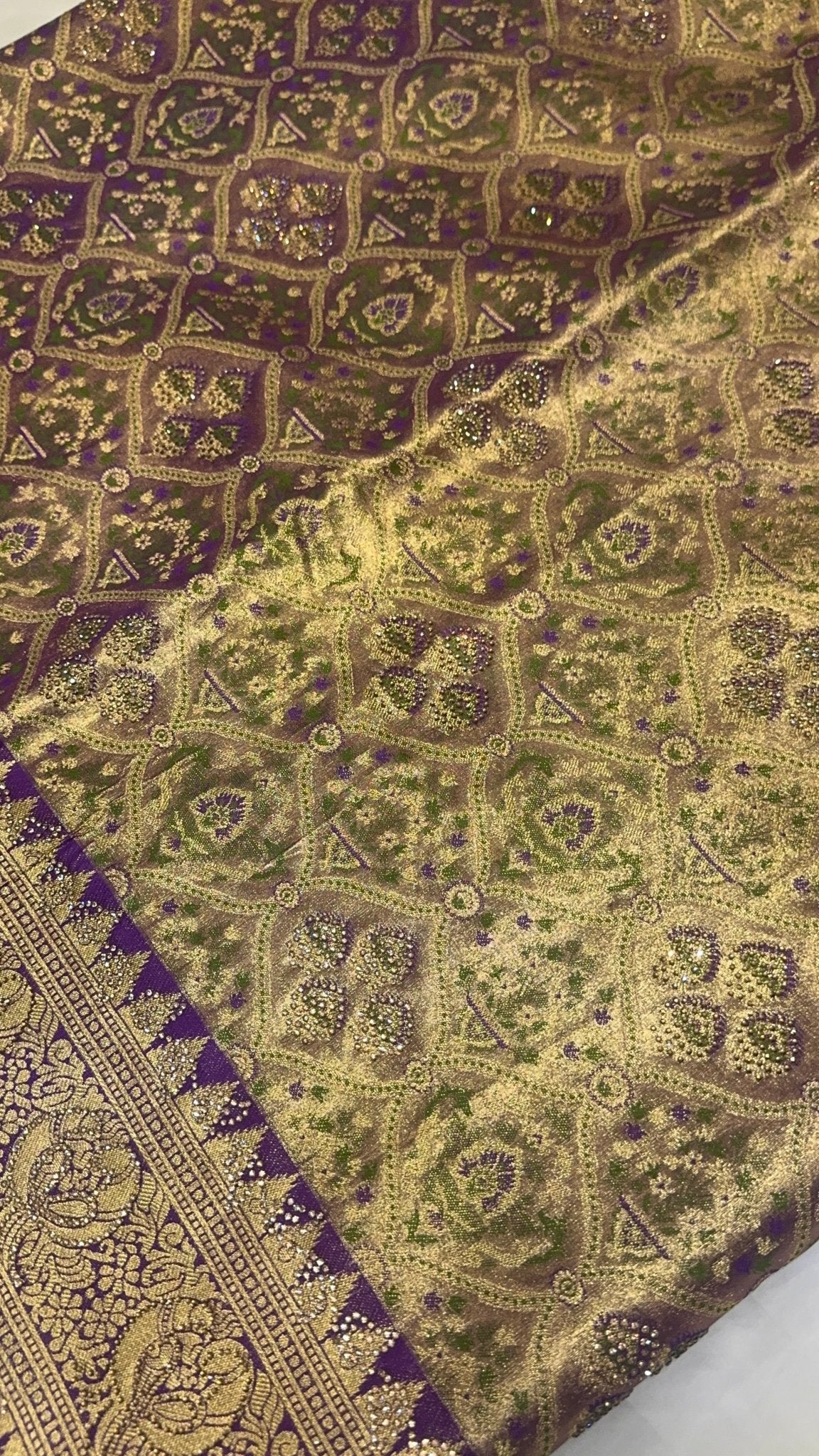 Pure mix bridal tissue semi silk saree with work blouse 💜🐘 - Kanjeevaram Silk Mandir