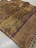 Pure mix bridal tissue semi silk saree with work blouse 💜🐘 - Kanjeevaram Silk Mandir