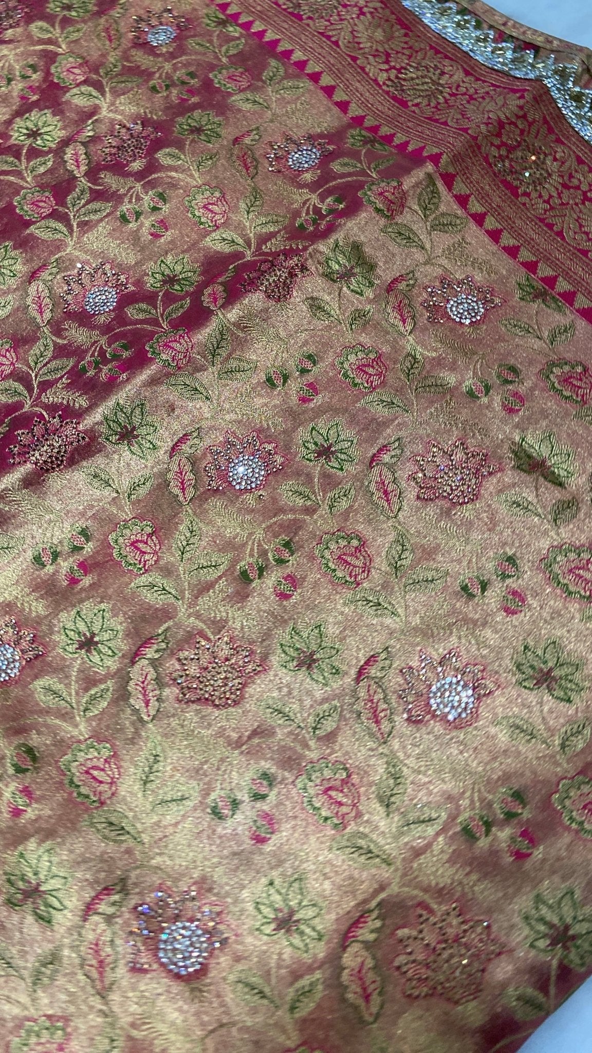 Pure mix bridal tissue semi silk saree with work blouse 💓 - Kanjeevaram Silk Mandir