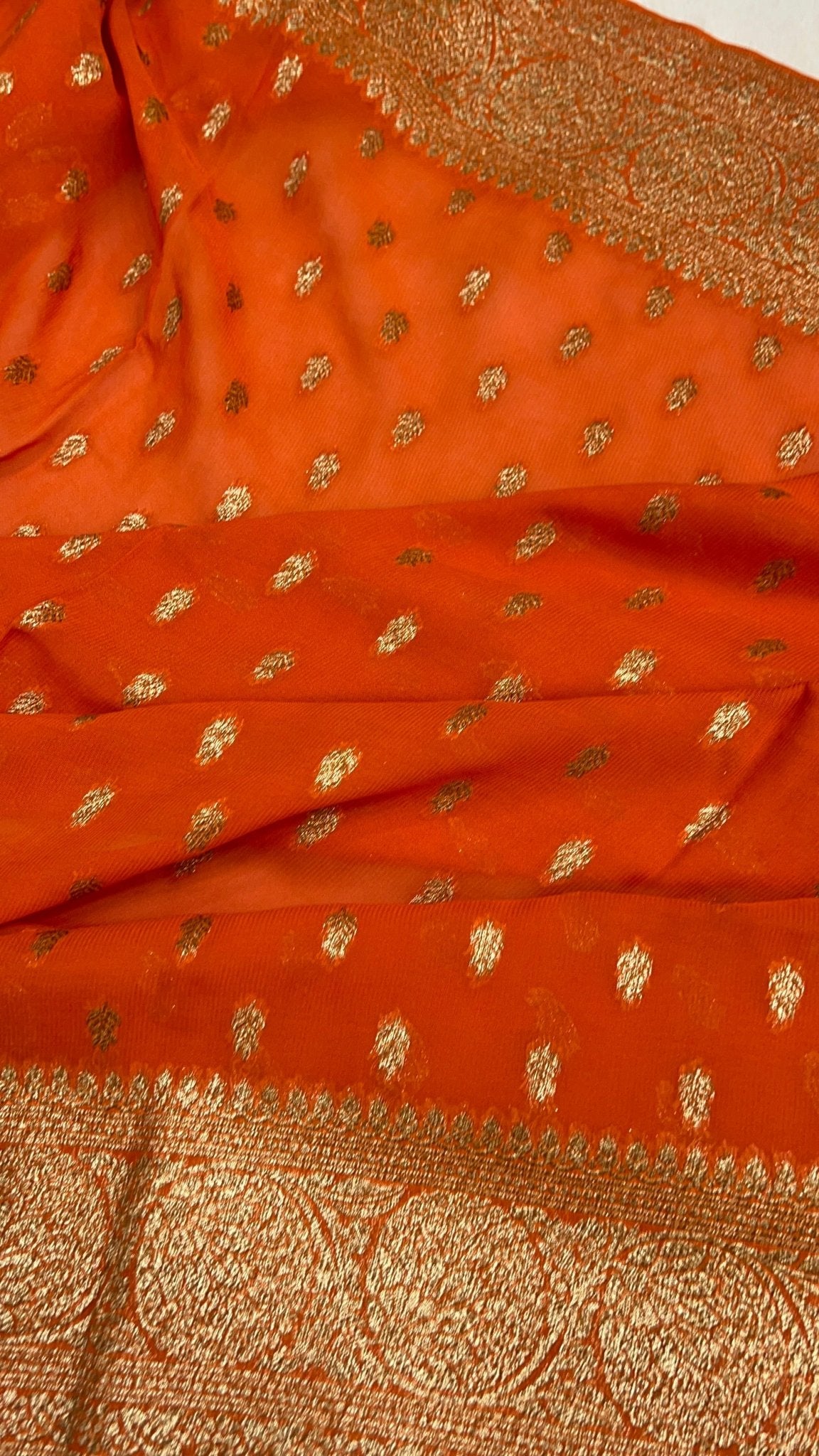 Pure Mix Crepe Georgette Saree - Kanjeevaram Silk Mandir