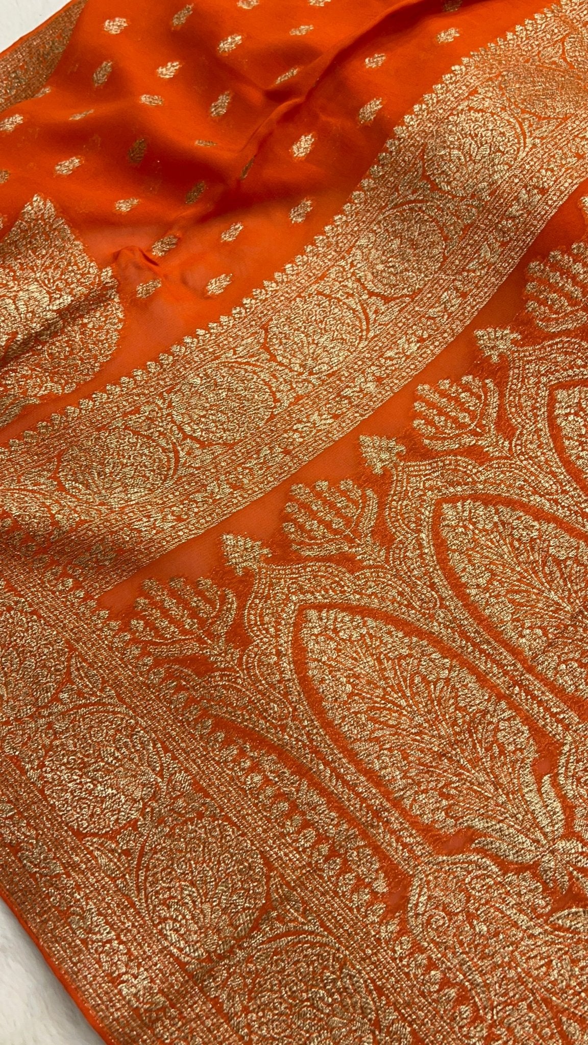 Pure Mix Crepe Georgette Saree - Kanjeevaram Silk Mandir
