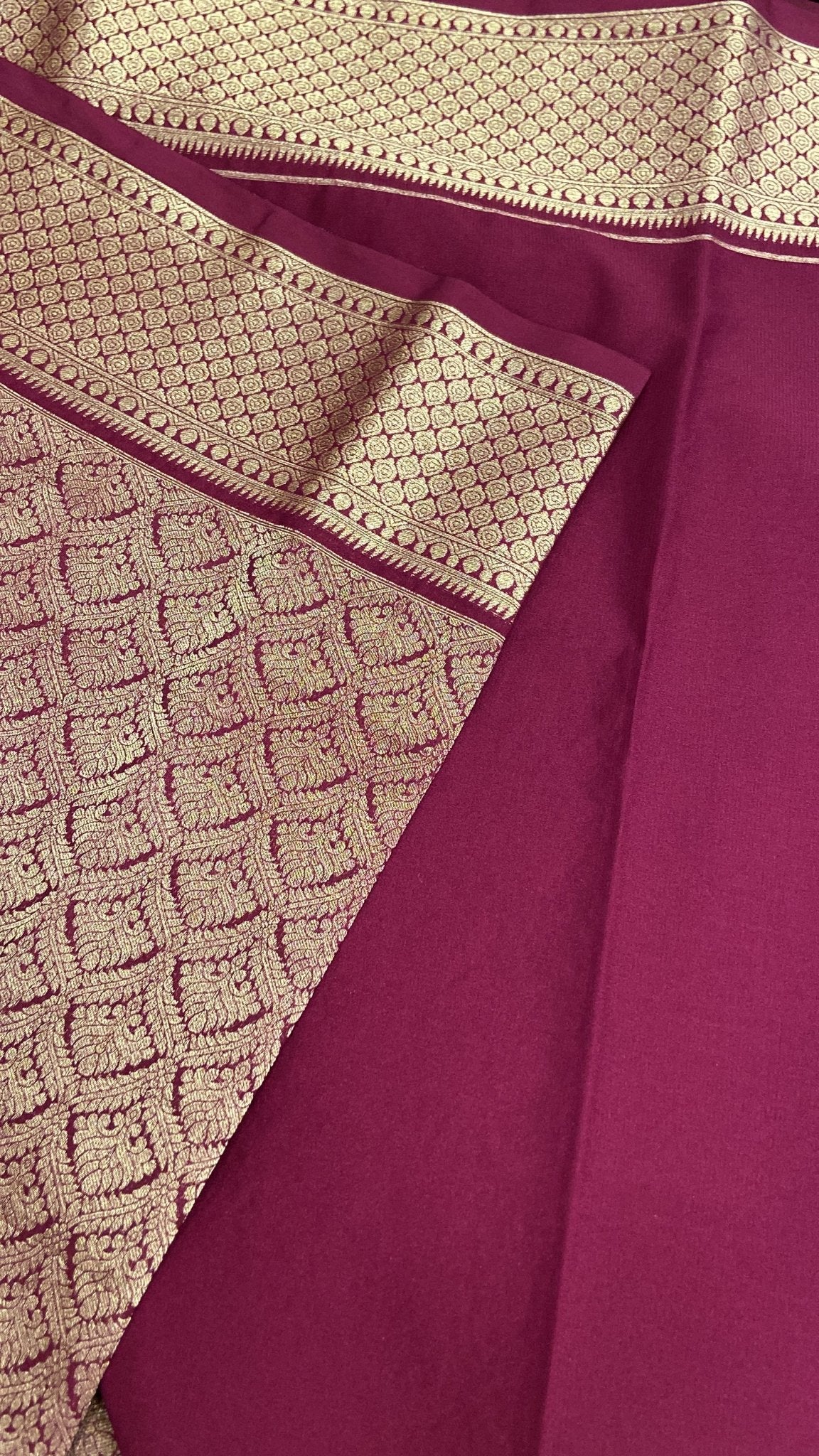 Pure Mix Crepe Mysore Silk Saree - Kanjeevaram Silk Mandir