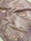 Pure paper crush organza saree - Kanjeevaram Silk Mandir