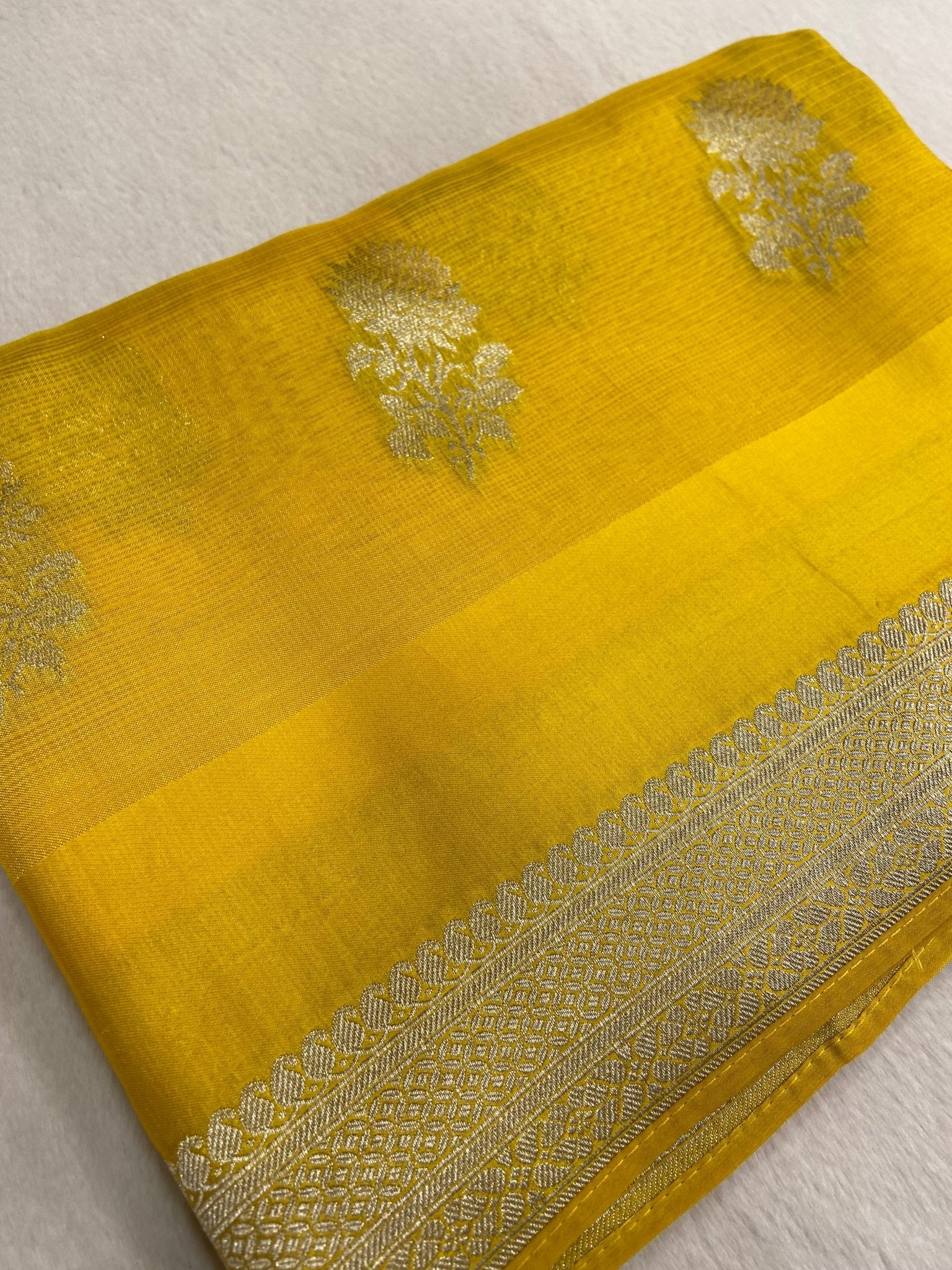 Pure Soft Manipuri Kota With Satin Border Saree💛 - Kanjeevaram Silk Mandir