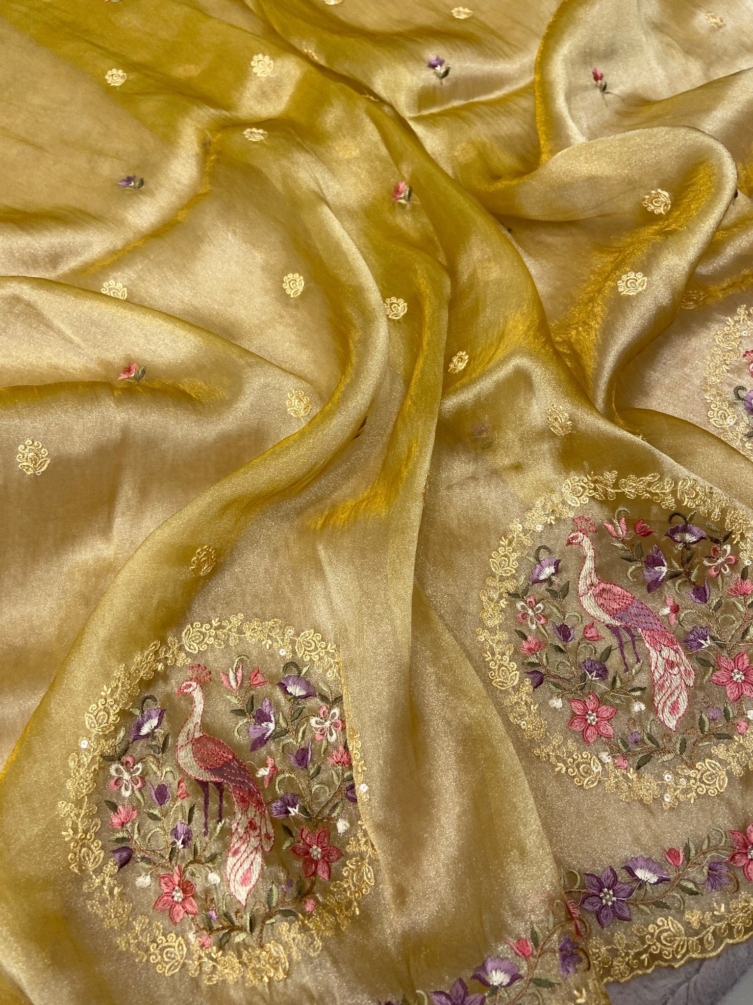 Pure Soft Tissue Organza Saree 💛 - Kanjeevaram Silk Mandir