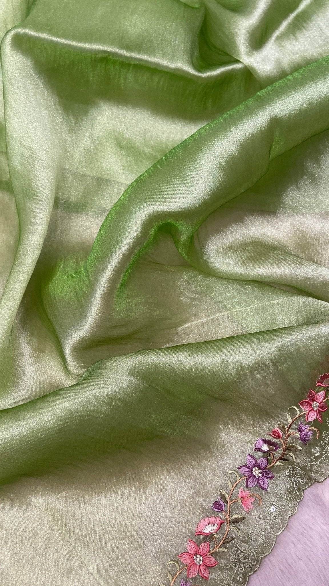 Pure Soft Tissue Organza Saree 💚 - Kanjeevaram Silk Mandir