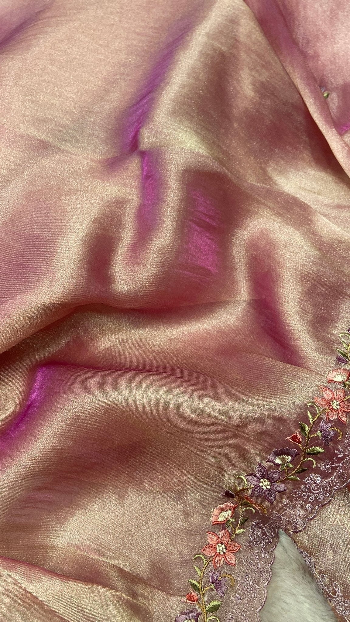Pure Soft Tissue Organza Saree (lavender) - Kanjeevaram Silk Mandir