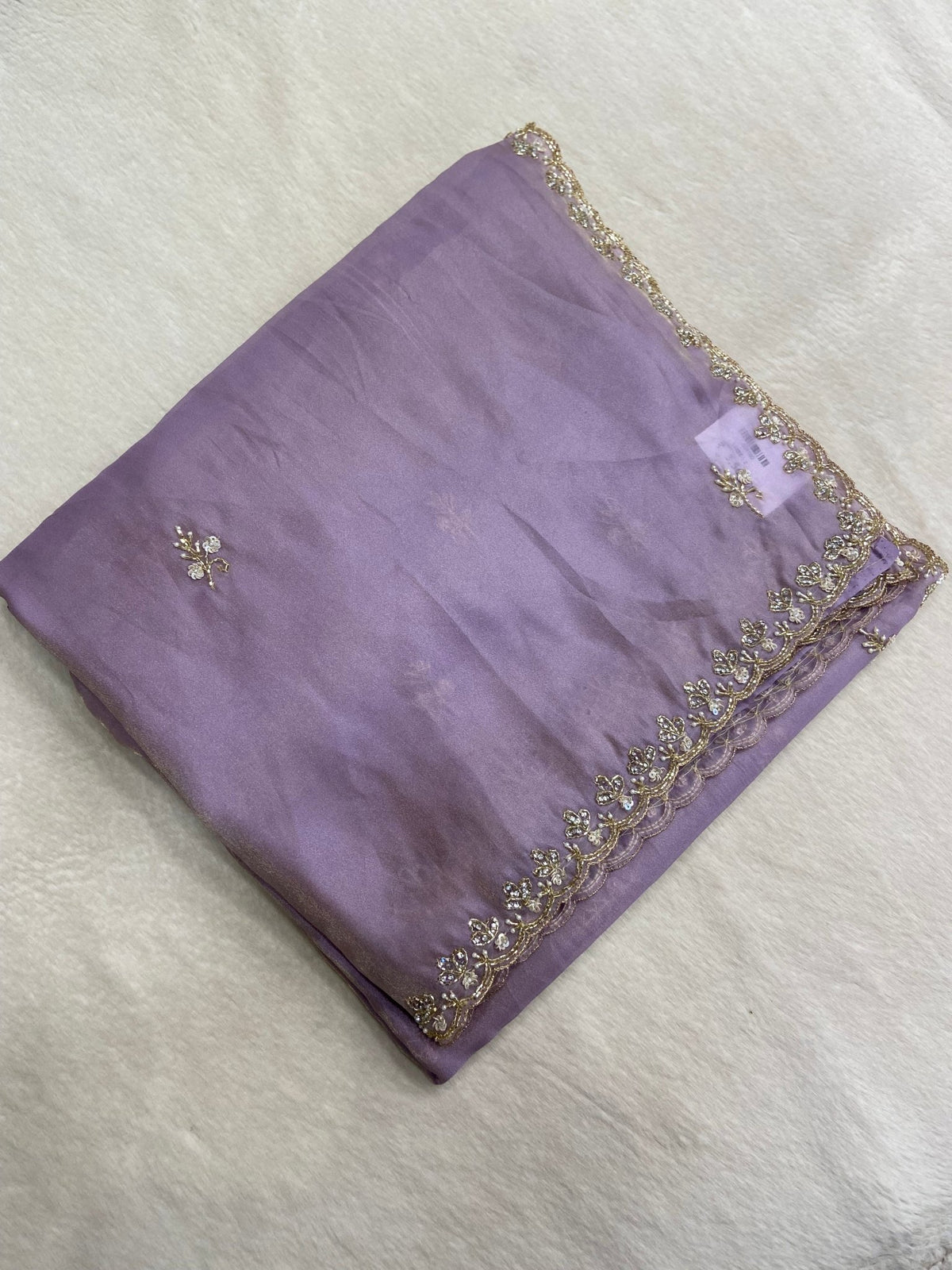 Pure Tissue Organza Saree (Lavender) - Kanjeevaram Silk Mandir