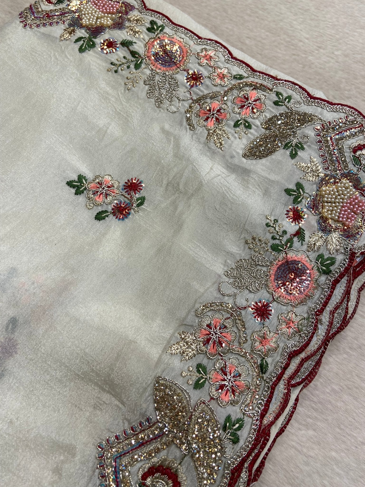 Pure Tissue Organza With Work Saree - Kanjeevaram Silk Mandir