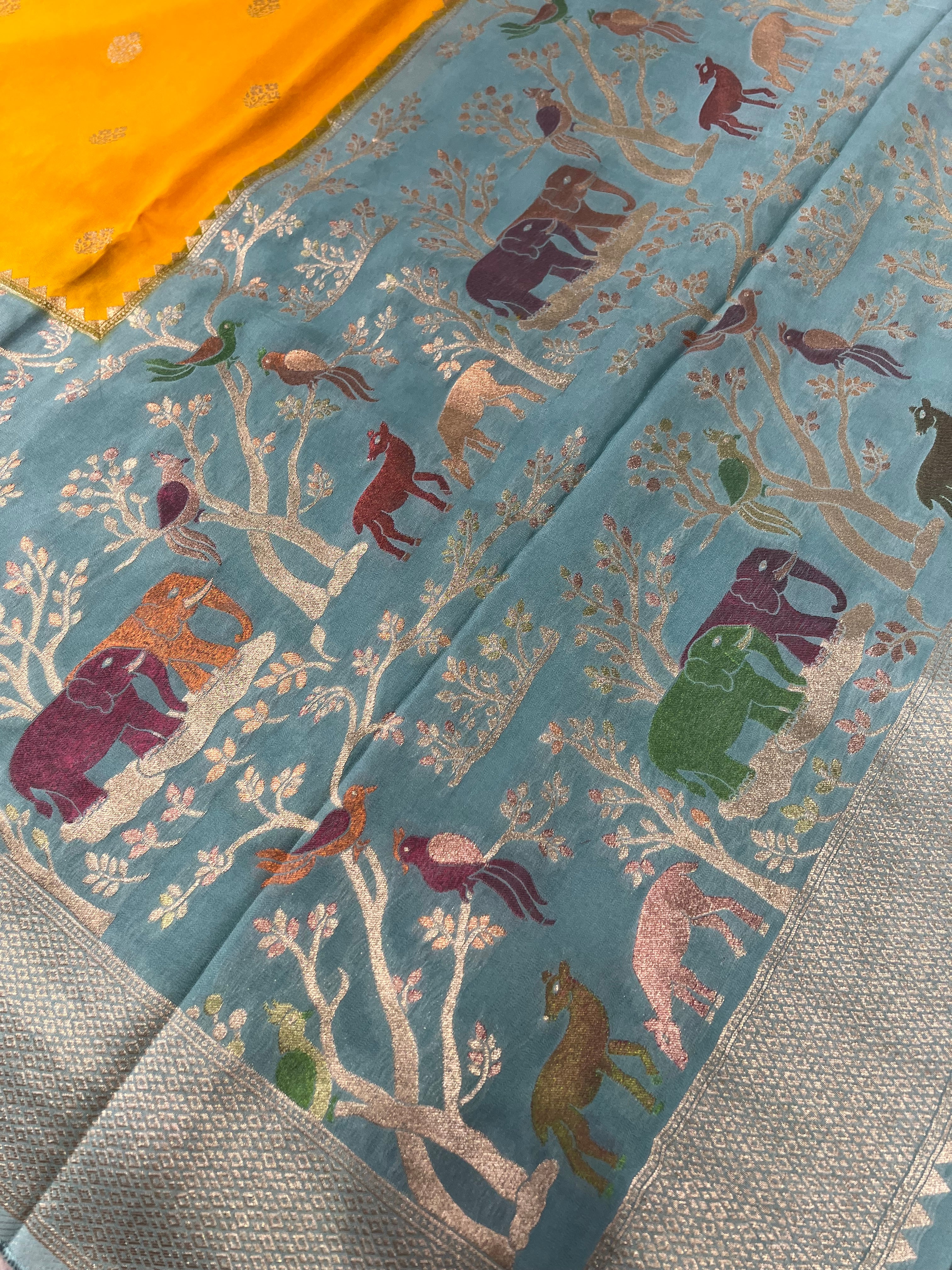 Pure Viscose Crepe Meena Rich Pallu Saree - Kanjeevaram Silk Mandir