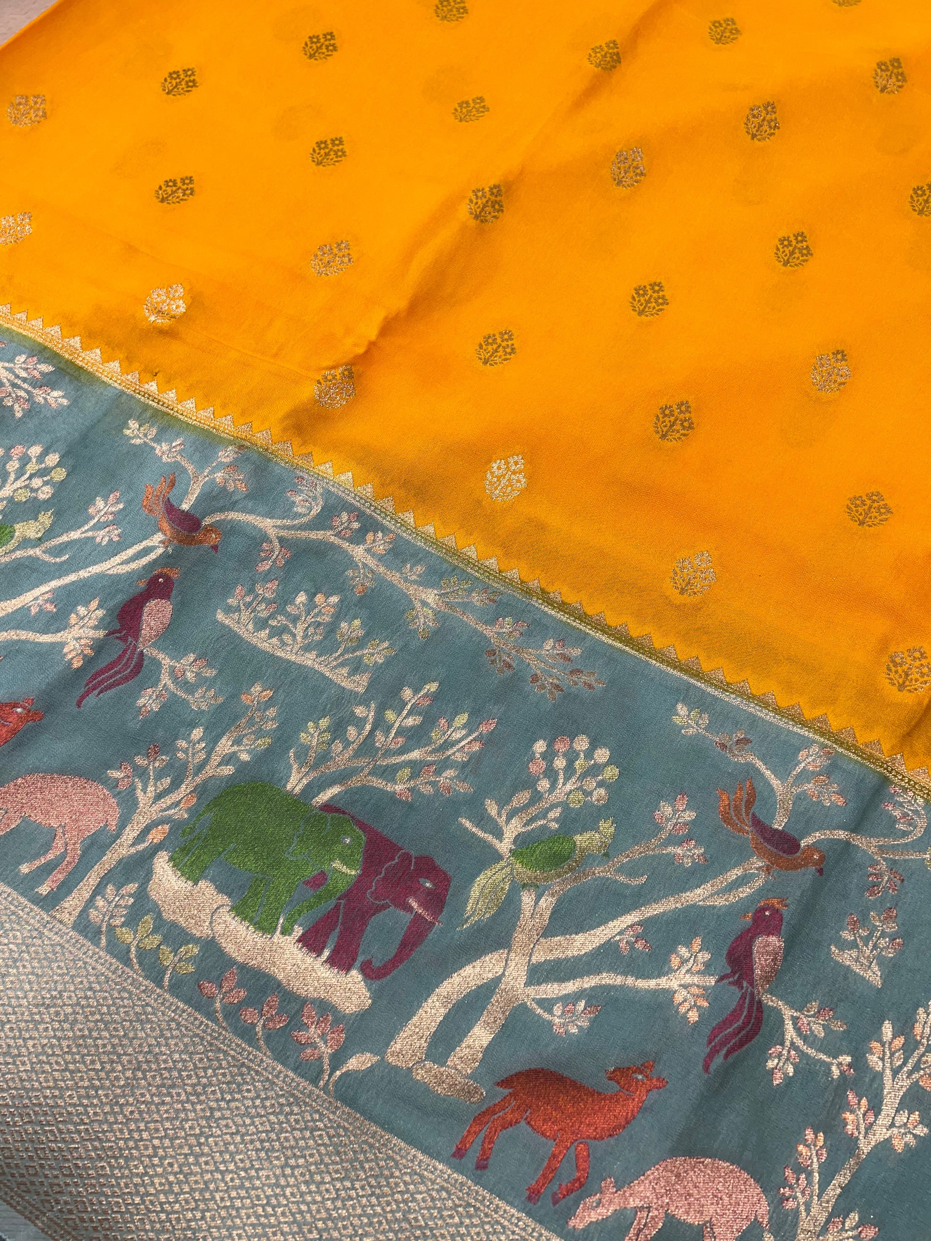 Pure Viscose Crepe Meena Rich Pallu Saree - Kanjeevaram Silk Mandir