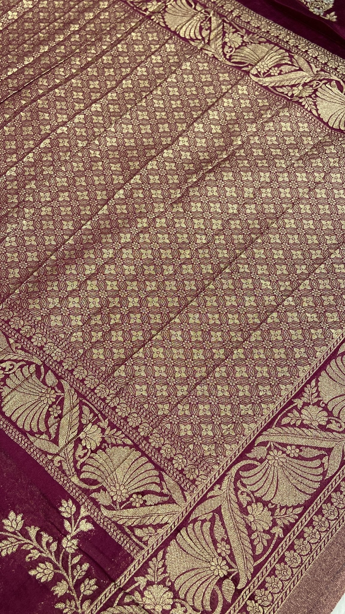 Pure Wrinkle Crepe georgette - Kanjeevaram Silk Mandir