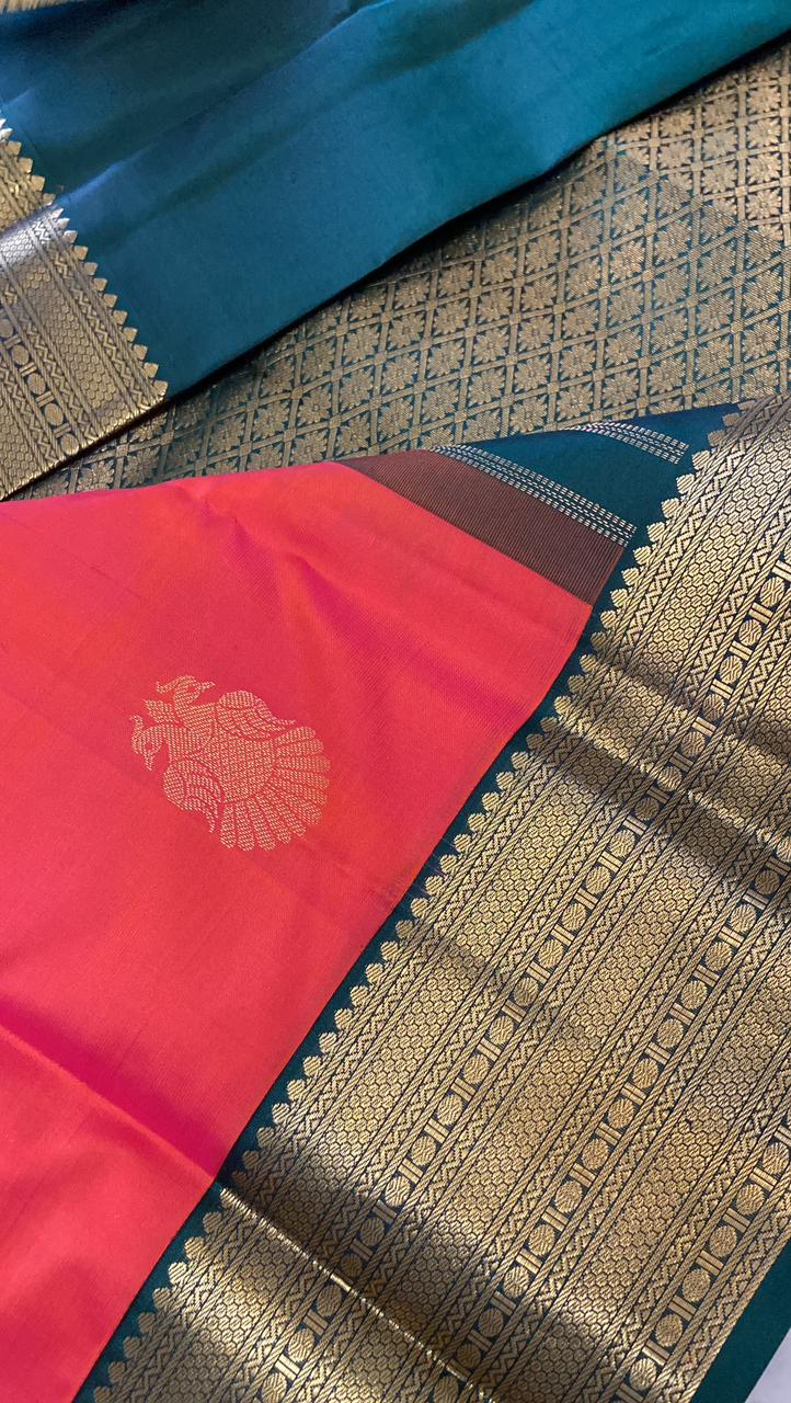 Pure zari handloom Kanjeevaram silk mark certified saree - Kanjeevaram Silk Mandir