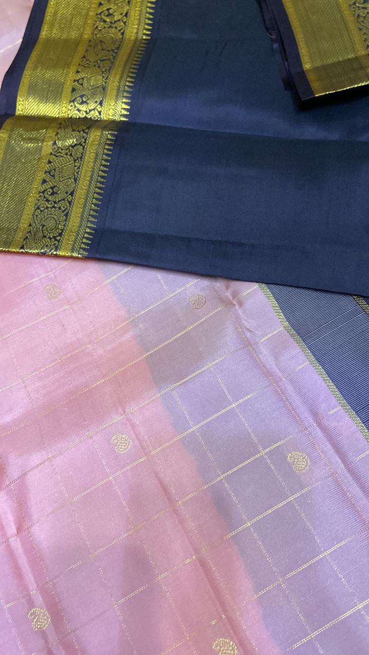 Pure Zari handloom Kanjeevaram silk mark certified saree - Kanjeevaram Silk Mandir