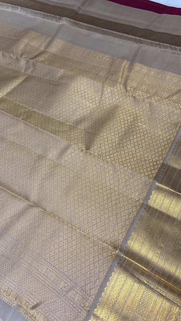 Pure Zari handloom Kanjeevaram silk mark certified saree - Kanjeevaram Silk Mandir