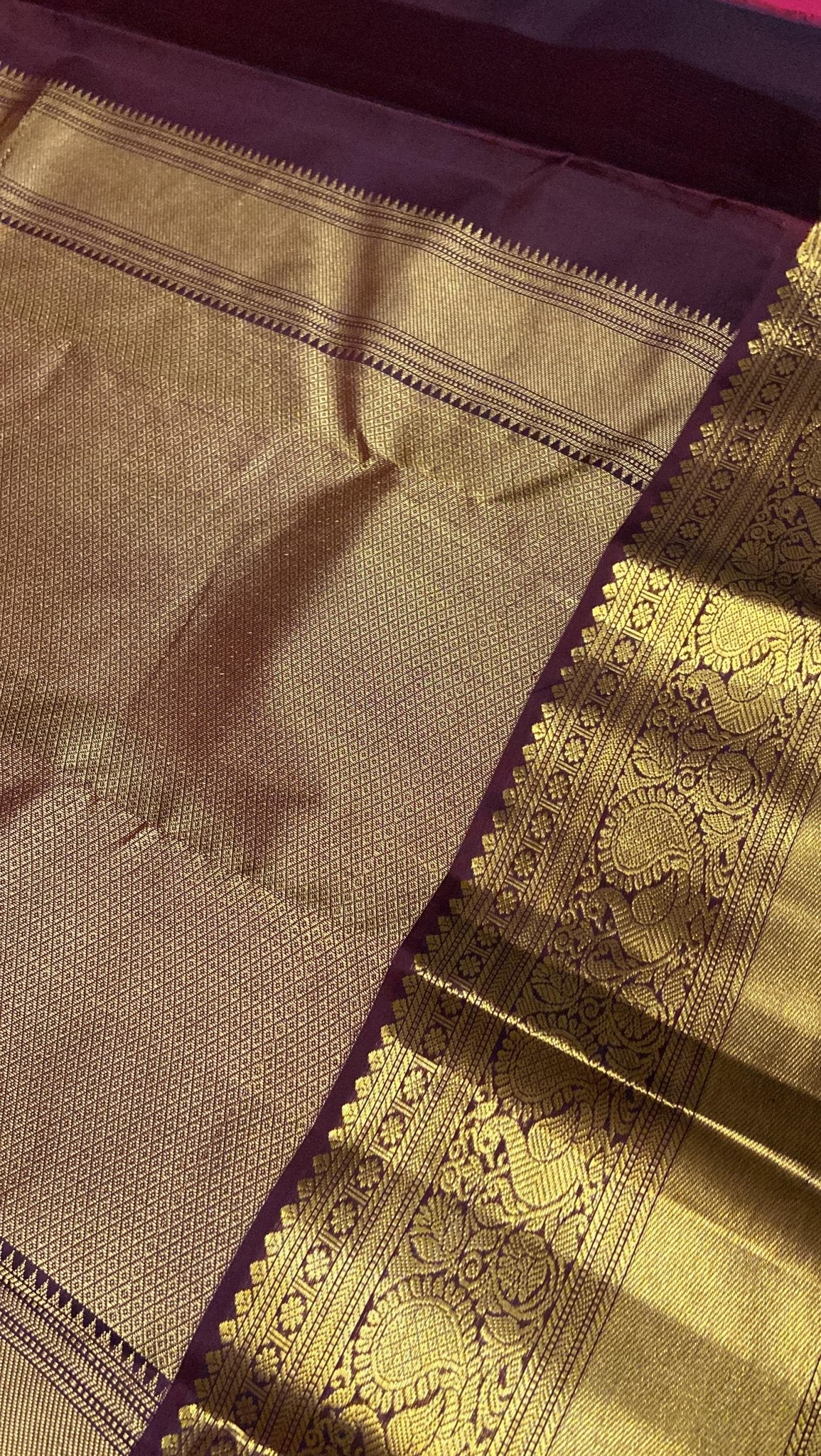 Pure Zari handloom Kanjeevaram silk mark certified saree - Kanjeevaram Silk Mandir