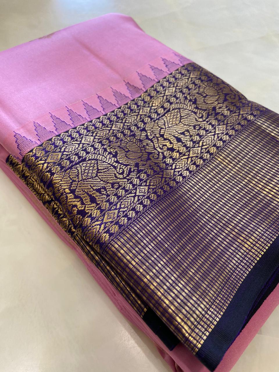 Pure zari handloom Kanjeevaram silk mark certified saree - Kanjeevaram Silk Mandir