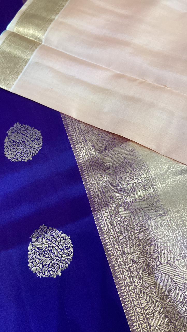 Pure Zari handloom Kanjeevaram silk mark certified saree - Kanjeevaram Silk Mandir
