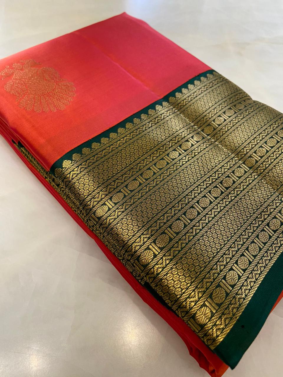 Pure zari handloom Kanjeevaram silk mark certified saree - Kanjeevaram Silk Mandir