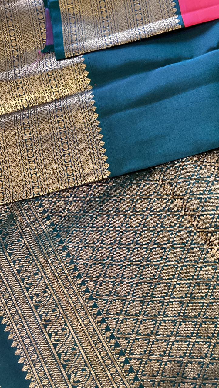 Pure zari handloom Kanjeevaram silk mark certified saree - Kanjeevaram Silk Mandir