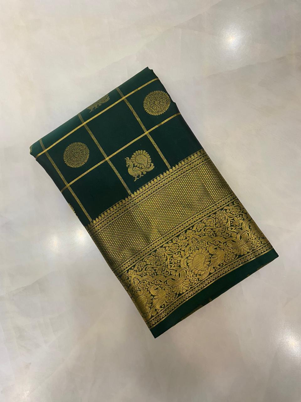 Pure Zari handloom Kanjeevaram silk mark certified saree - Kanjeevaram Silk Mandir