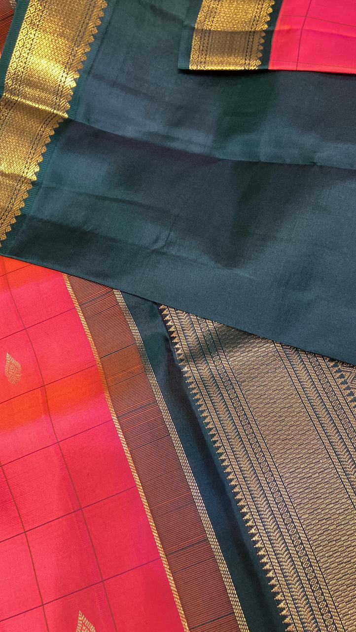 Pure Zari handloom Kanjeevaram silk mark certified saree - Kanjeevaram Silk Mandir