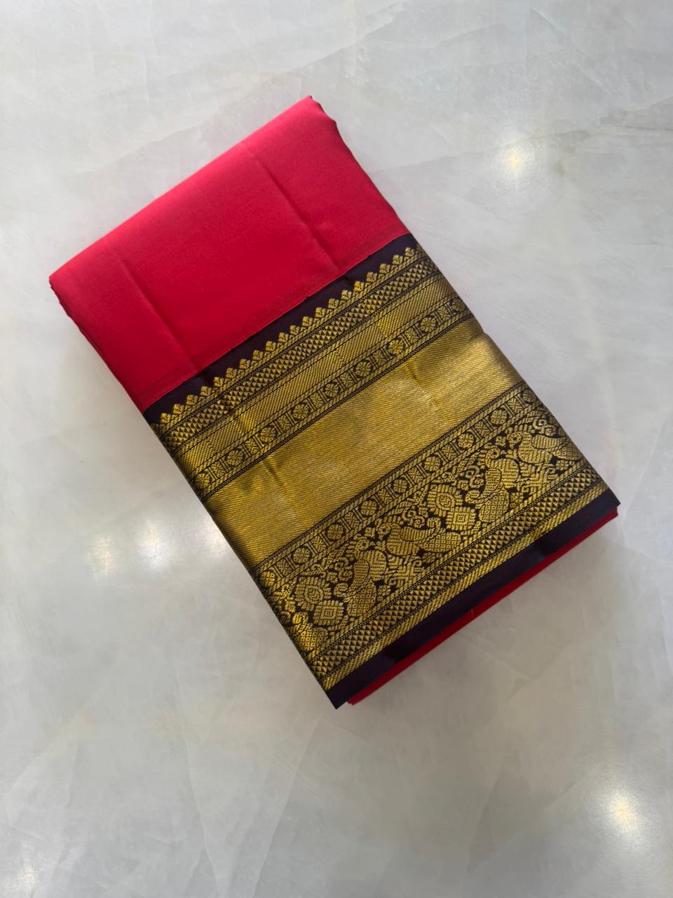 Pure zari handloom Kanjeevaram silk mark certified saree - Kanjeevaram Silk Mandir