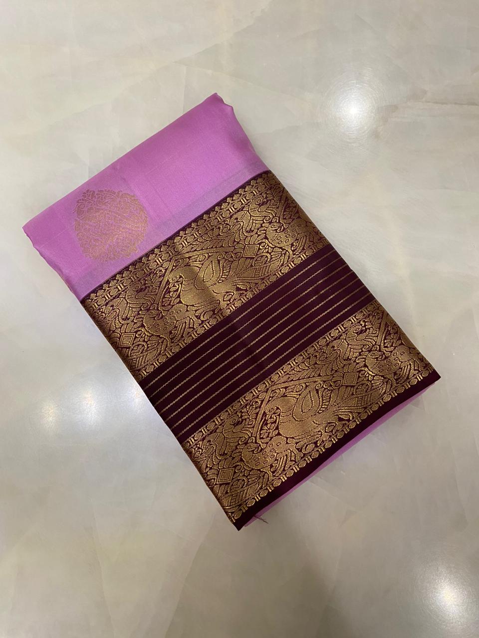 Pure Zari handloom Kanjeevaram silk mark certified saree - Kanjeevaram Silk Mandir