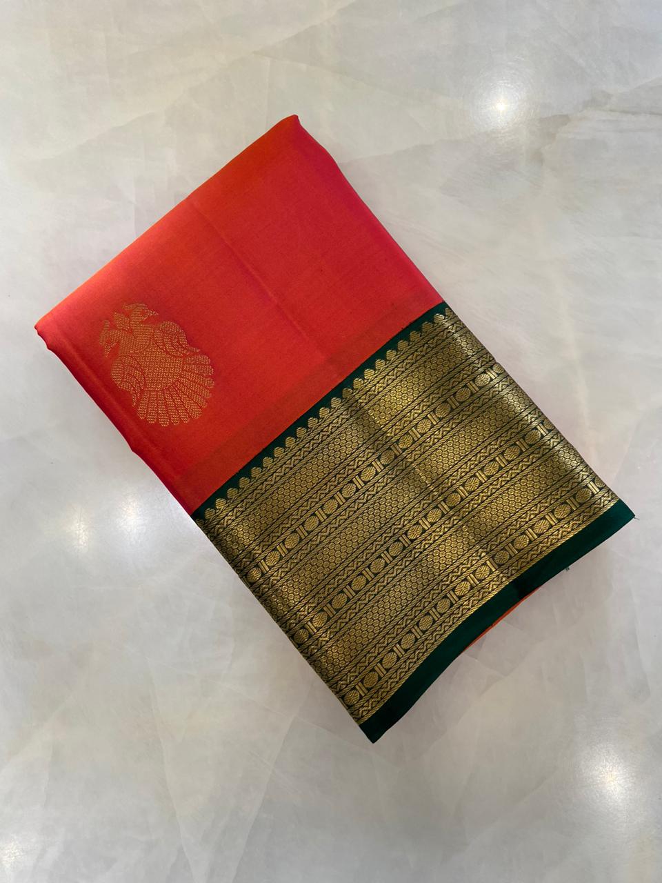 Pure zari handloom Kanjeevaram silk mark certified saree - Kanjeevaram Silk Mandir
